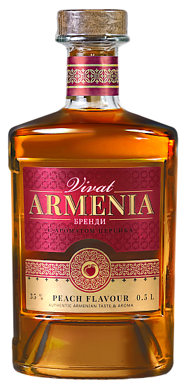 Brandy: Brandy "Vivat Armenia" with peach flavor
